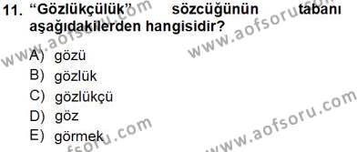 Türk Dili 1 Dersi 2013 - 2014 Yılı Tek Ders Sınavı 11. Soru