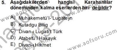 Türk Dili 1 Dersi 2013 - 2014 Yılı Tek Ders Sınavı 5. Soru