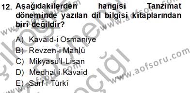 Türk Dili 1 Dersi 2014 - 2015 Yılı (Vize) Ara Sınavı 12. Soru