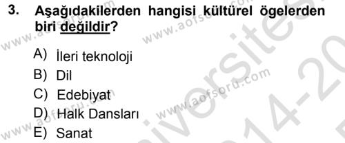 Türk Dili 1 Dersi 2014 - 2015 Yılı Tek Ders Sınavı 3. Soru