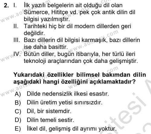 Türk Dili 1 Dersi 2022 - 2023 Yılı Yaz Okulu Sınavı 2. Soru