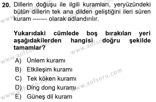 Türk Dili 1 Dersi 2023 - 2024 Yılı Yaz Okulu Sınavı 20. Soru