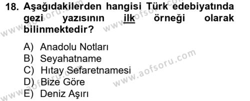 Türk Dili 2 Dersi 2012 - 2013 Yılı (Vize) Ara Sınavı 18. Soru