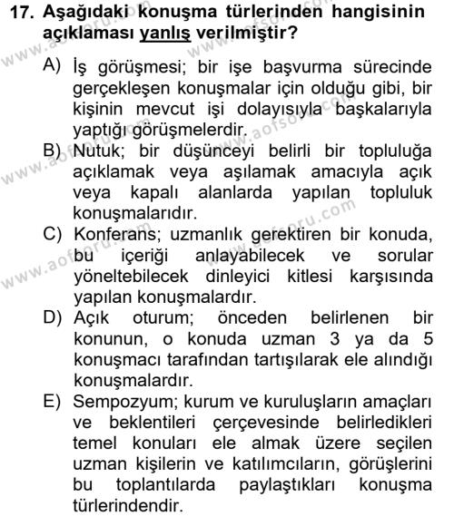 Türk Dili 2 Dersi 2012 - 2013 Yılı (Final) Dönem Sonu Sınavı 17. Soru