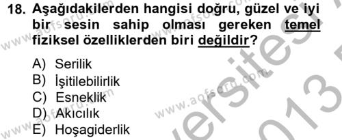 Türk Dili 2 Dersi 2012 - 2013 Yılı (Final) Dönem Sonu Sınavı 18. Soru