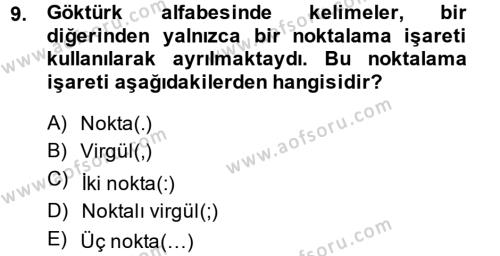 Türk Dili 2 Dersi 2013 - 2014 Yılı (Vize) Ara Sınavı 9. Soru