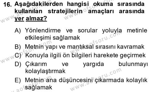 Türk Dili 2 Dersi 2013 - 2014 Yılı (Final) Dönem Sonu Sınavı 16. Soru