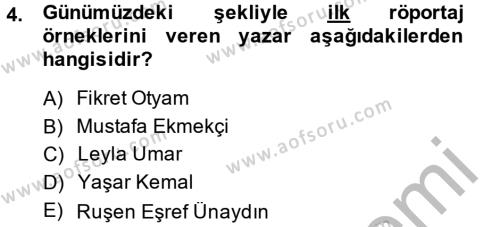 Türk Dili 2 Dersi 2013 - 2014 Yılı (Final) Dönem Sonu Sınavı 4. Soru