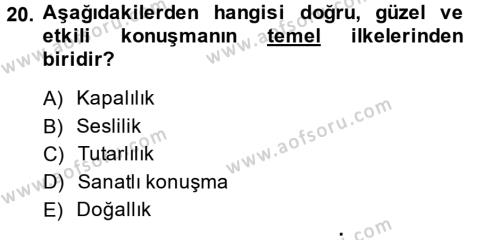 Türk Dili 2 Dersi 2014 - 2015 Yılı (Final) Dönem Sonu Sınavı 20. Soru