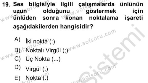 Türk Dili 2 Dersi 2021 - 2022 Yılı (Vize) Ara Sınavı 19. Soru