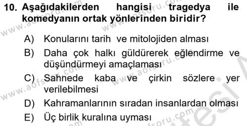 Türk Dili 2 Dersi 2022 - 2023 Yılı (Final) Dönem Sonu Sınavı 10. Soru