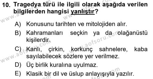 Türk Dili 2 Dersi 2023 - 2024 Yılı Yaz Okulu Sınavı 10. Soru