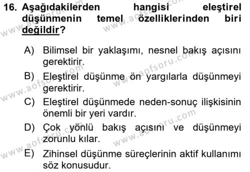 Türk Dili 2 Dersi 2023 - 2024 Yılı Yaz Okulu Sınavı 16. Soru