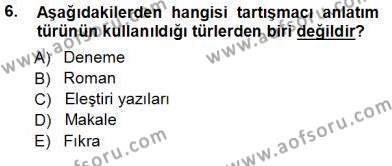 Türkçe Sözlü Anlatım Dersi 2012 - 2013 Yılı (Vize) Ara Sınavı 6. Soru
