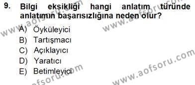 Türkçe Sözlü Anlatım Dersi 2012 - 2013 Yılı (Vize) Ara Sınavı 9. Soru
