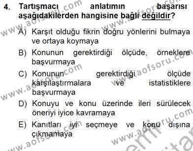 Türkçe Sözlü Anlatım Dersi 2012 - 2013 Yılı (Final) Dönem Sonu Sınavı 4. Soru