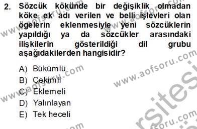 Türkçe Sözlü Anlatım Dersi 2013 - 2014 Yılı (Vize) Ara Sınavı 2. Soru