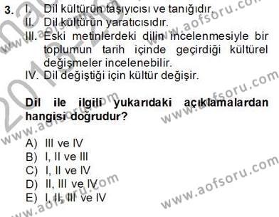 Türkçe Sözlü Anlatım Dersi 2013 - 2014 Yılı (Vize) Ara Sınavı 3. Soru