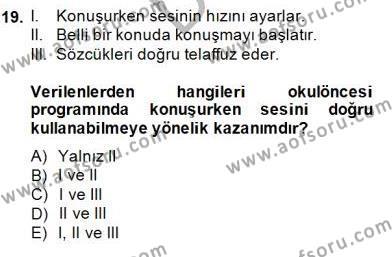 Türkçe Sözlü Anlatım Dersi 2014 - 2015 Yılı (Final) Dönem Sonu Sınavı 19. Soru