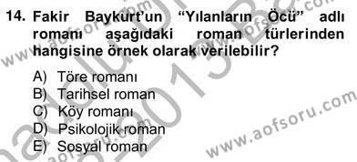 Türkçe Yazılı Anlatım Dersi 2012 - 2013 Yılı (Vize) Ara Sınavı 14. Soru