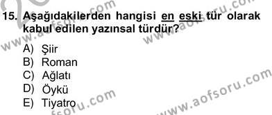 Türkçe Yazılı Anlatım Dersi 2012 - 2013 Yılı (Vize) Ara Sınavı 15. Soru