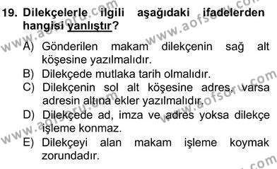 Türkçe Yazılı Anlatım Dersi 2012 - 2013 Yılı (Vize) Ara Sınavı 19. Soru