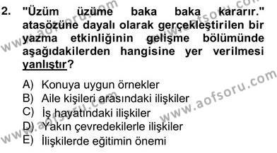 Türkçe Yazılı Anlatım Dersi 2012 - 2013 Yılı (Vize) Ara Sınavı 2. Soru