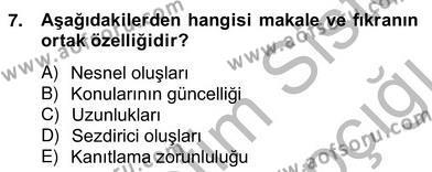 Türkçe Yazılı Anlatım Dersi 2012 - 2013 Yılı (Vize) Ara Sınavı 7. Soru