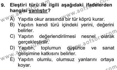 Türkçe Yazılı Anlatım Dersi 2012 - 2013 Yılı (Vize) Ara Sınavı 9. Soru