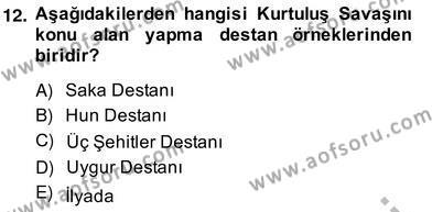 Türkçe Yazılı Anlatım Dersi 2013 - 2014 Yılı (Vize) Ara Sınavı 12. Soru