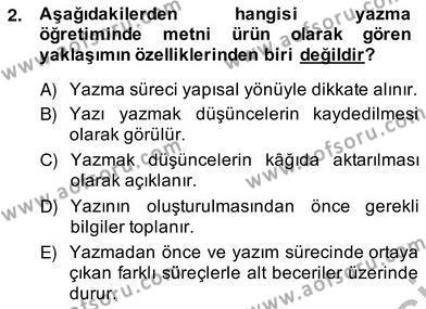 Türkçe Yazılı Anlatım Dersi 2013 - 2014 Yılı (Vize) Ara Sınavı 2. Soru