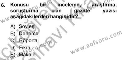 Türkçe Yazılı Anlatım Dersi 2013 - 2014 Yılı (Vize) Ara Sınavı 6. Soru