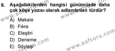 Türkçe Yazılı Anlatım Dersi 2013 - 2014 Yılı (Vize) Ara Sınavı 8. Soru
