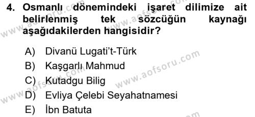 Türk İşaret Dili Dersi 2020 - 2021 Yılı Yaz Okulu Sınavı 4. Soru