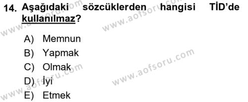 Türk İşaret Dili Dersi 2021 - 2022 Yılı (Vize) Ara Sınavı 14. Soru