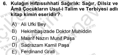 Türk İşaret Dili Dersi 2023 - 2024 Yılı (Vize) Ara Sınavı 6. Soru