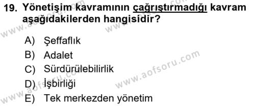 Uluslararası Politika 2 Dersi 2018 - 2019 Yılı Yaz Okulu Sınavı 19. Soru