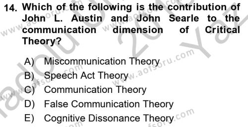 Theories Of International Relations 2 Dersi 2018 - 2019 Yılı Yaz Okulu Sınavı 14. Soru