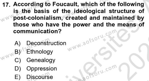 Theories Of International Relations 2 Dersi 2021 - 2022 Yılı (Vize) Ara Sınavı 17. Soru