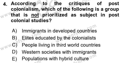 Theories Of International Relations 2 Dersi 2021 - 2022 Yılı (Final) Dönem Sonu Sınavı 4. Soru