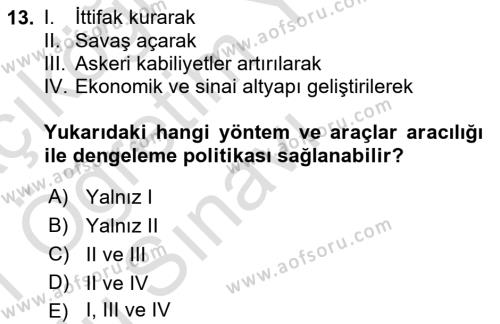 Strateji ve Güvenlik Dersi 2020 - 2021 Yılı Yaz Okulu Sınavı 13. Soru