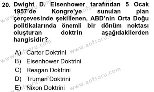 Strateji ve Güvenlik Dersi 2022 - 2023 Yılı (Final) Dönem Sonu Sınavı 20. Soru