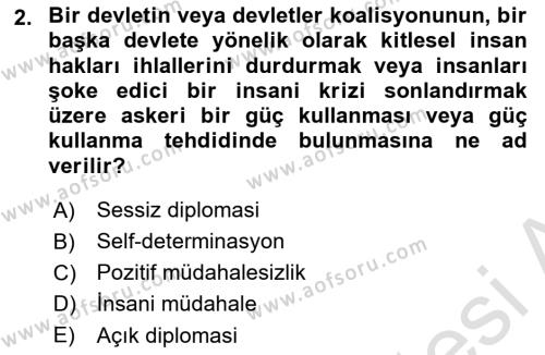 İnsan Hakları ve Demokratikleşme Süreci Dersi 2020 - 2021 Yılı Yaz Okulu Sınavı 2. Soru