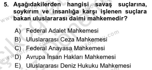 İnsan Hakları ve Demokratikleşme Süreci Dersi 2021 - 2022 Yılı (Vize) Ara Sınavı 5. Soru