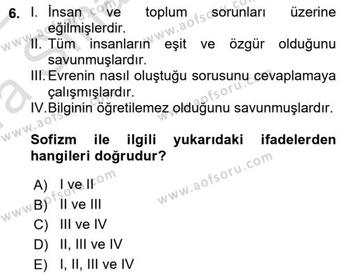 İnsan Hakları ve Demokratikleşme Süreci Dersi 2021 - 2022 Yılı (Vize) Ara Sınavı 6. Soru