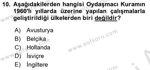 İnsan Hakları ve Demokratikleşme Süreci Dersi 2022 - 2023 Yılı (Final) Dönem Sonu Sınavı 10. Soru