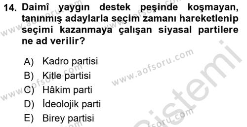 İnsan Hakları ve Demokratikleşme Süreci Dersi 2022 - 2023 Yılı Yaz Okulu Sınavı 14. Soru