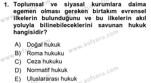 İnsan Hakları ve Demokratikleşme Süreci Dersi 2023 - 2024 Yılı (Vize) Ara Sınavı 1. Soru