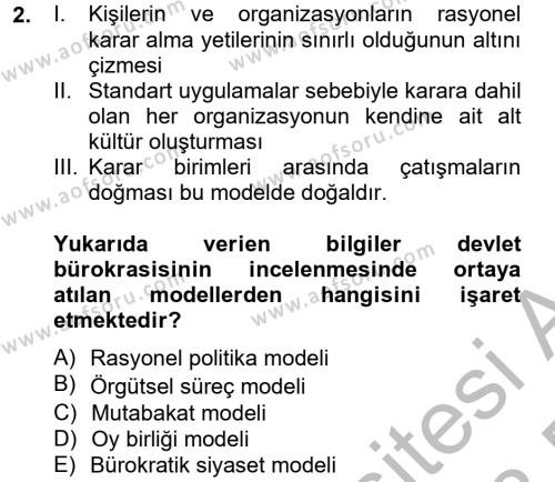 Diş Politika Analizi Dersi 2012 - 2013 Yılı (Final) Dönem Sonu Sınavı 2. Soru
