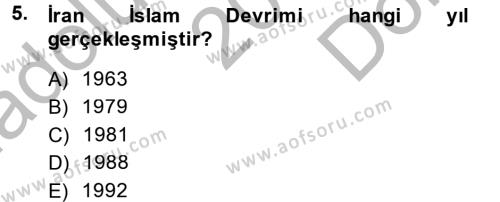 Diş Politika Analizi Dersi 2014 - 2015 Yılı (Final) Dönem Sonu Sınavı 5. Soru